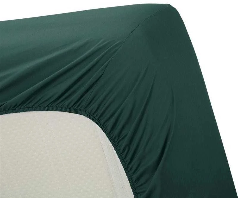 Ambiante Cotton Uni HL Dark Žalias paklodė su guma Čiužinio dydis - 200x200 cm