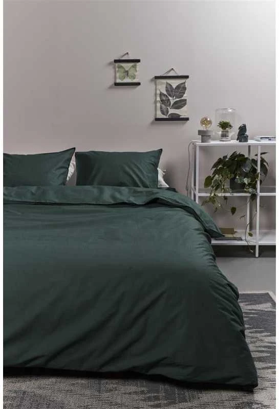 Ambiante Patalynės komplektas Cotton Uni Dark Žalias Pagalvės matmenys - 50x70 cm, Antklodės matmenys - 240x220 cm