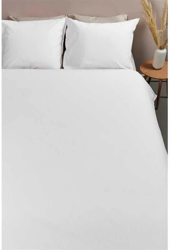 Ambiante Patalynės komplektas Cotton Uni Baltas Pagalvės matmenys - 50x70 cm, Antklodės matmenys - 240x220 cm