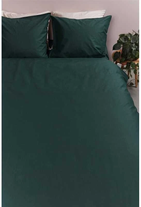 Ambiante Patalynės komplektas Cotton Uni Dark Žalias Pagalvės matmenys - 50x70 cm, Antklodės matmenys - 240x220 cm