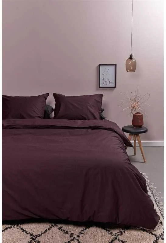 Ambiante Patalynės komplektas Cotton Uni Dark Raudona Pagalvės matmenys - 50x70 cm, Antklodės matmenys - 140x200 cm