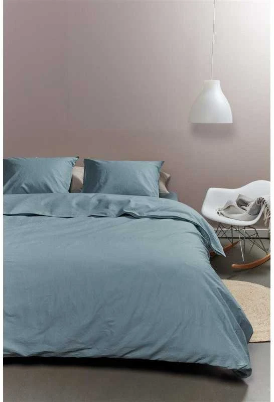Ambiante Patalynės komplektas Cotton Uni Mėlyna Pagalvės matmenys - 50x70 cm, Antklodės matmenys - 140x200 cm