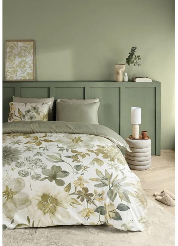 Beddinghouse Satino patalynės komplektas Florent Žalias Pagalvės matmenys - 50x70 cm, Antklodės matmenys - 140x200 cm