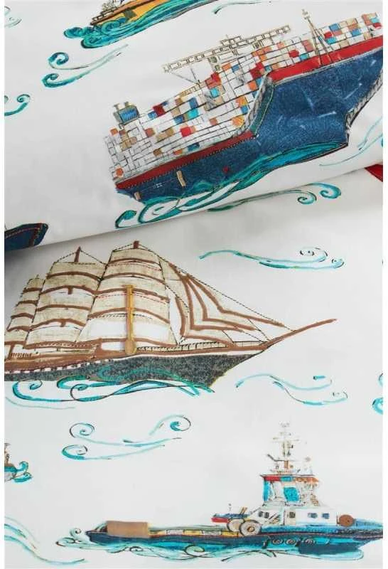 Beddinghouse Vaikiškas patalynės komplektas Ships Mėlyna Pagalvės matmenys - 50x70 cm, Antklodės matmenys - 135x200 cm