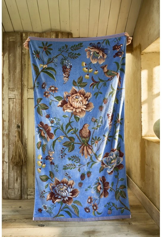 Pip Studio Paplūdimio rankšluostis Secret Garden Mėlyna Rankšluosčio dydis - 100x180 cm