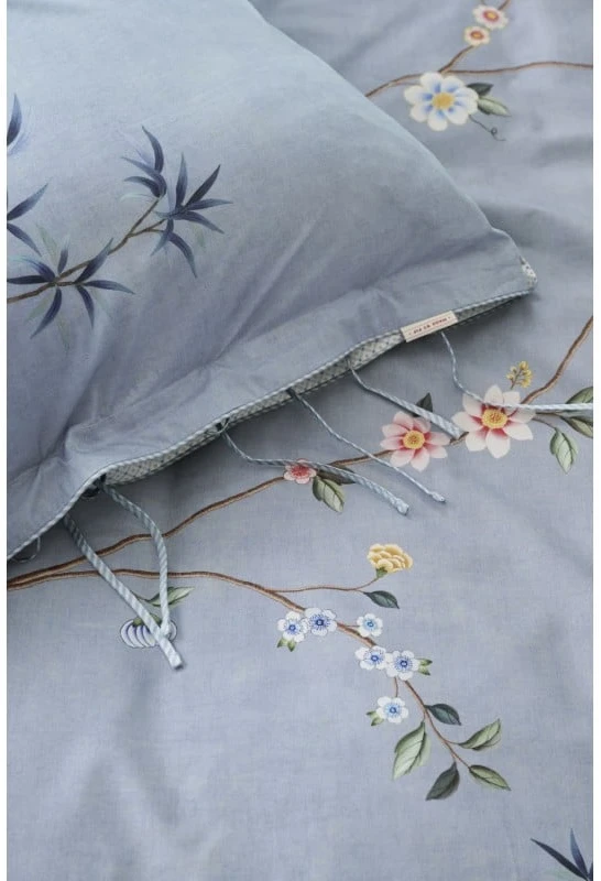 Pip Studio Perkelio pagalvės užvalkalas Bamboo Blossom Light Mėlyna Pagalvės matmenys - 60x70 cm