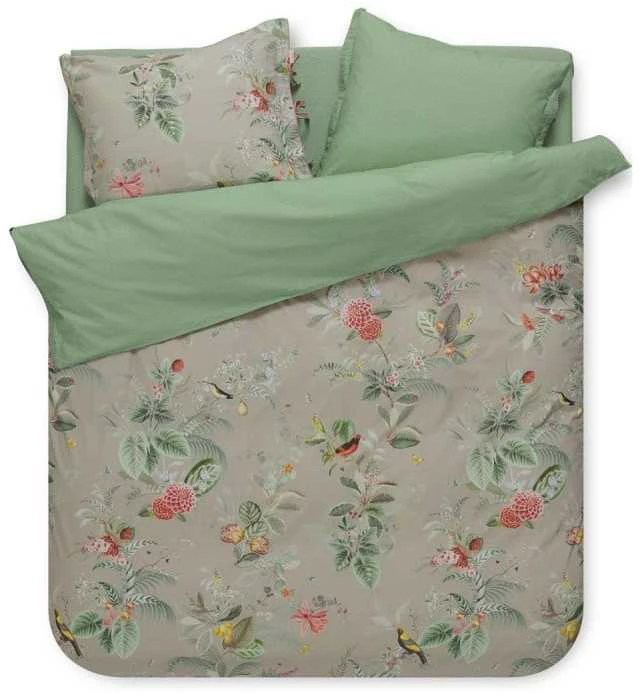 Pip Studio Floris Khaki patalynės komplektas Pagalvės matmenys - 50x70 cm, Antklodės matmenys - 200x220 cm