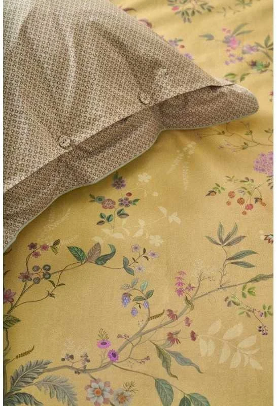 Pip Studio Perkelio patalynės komplektas Bodhi Flower Geltona Pagalvės matmenys - 50x70 cm, Antklodės matmenys - 200x220 cm
