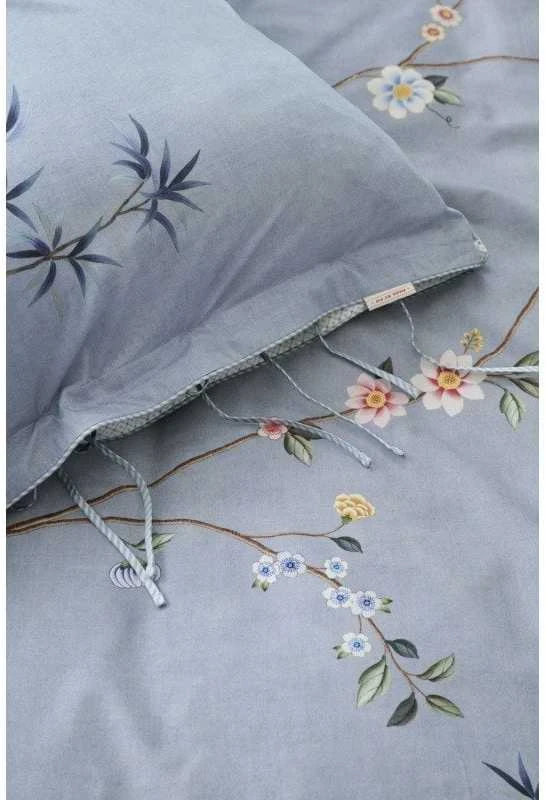 Pip Studio Perkelio patalynės komplektas Bamboo Blossom Light Mėlyna Pagalvės matmenys - 50x70 cm, Antklodės matmenys - 200x220 cm