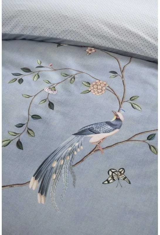 Pip Studio Perkelio patalynės komplektas Bamboo Blossom Light Mėlyna Pagalvės matmenys - 50x70 cm, Antklodės matmenys - 200x220 cm