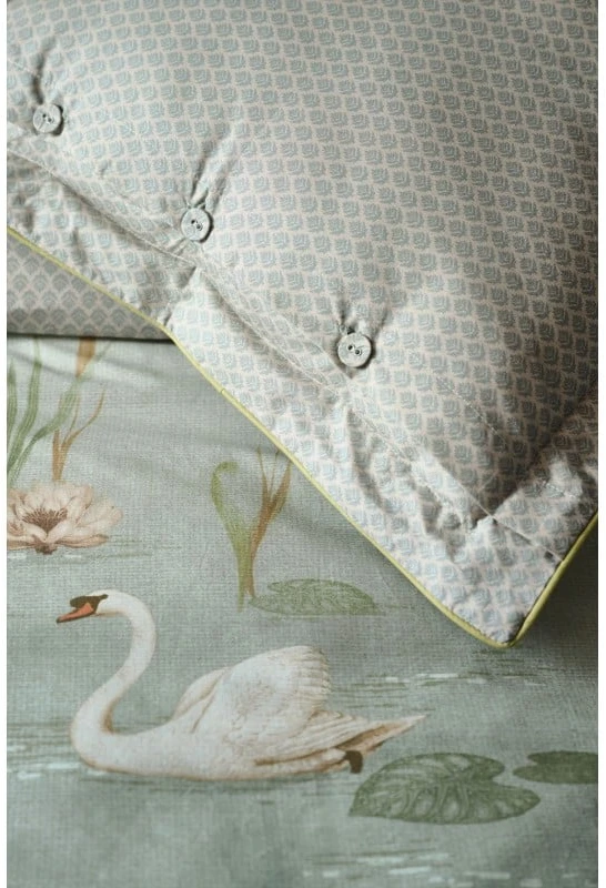 Pip Studio Perkelio patalynės komplektas Darjeeling Days Žalias Pagalvės matmenys - 50x70 cm, Antklodės matmenys - 140x200 cm
