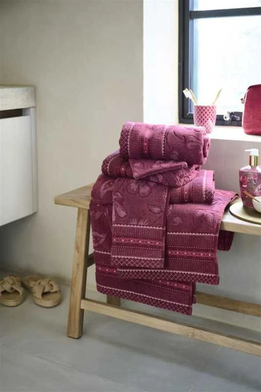 Pip Studio Rankšluostis Jasmine Dark Rožinė Rankšluosčio dydis - 70x140 cm