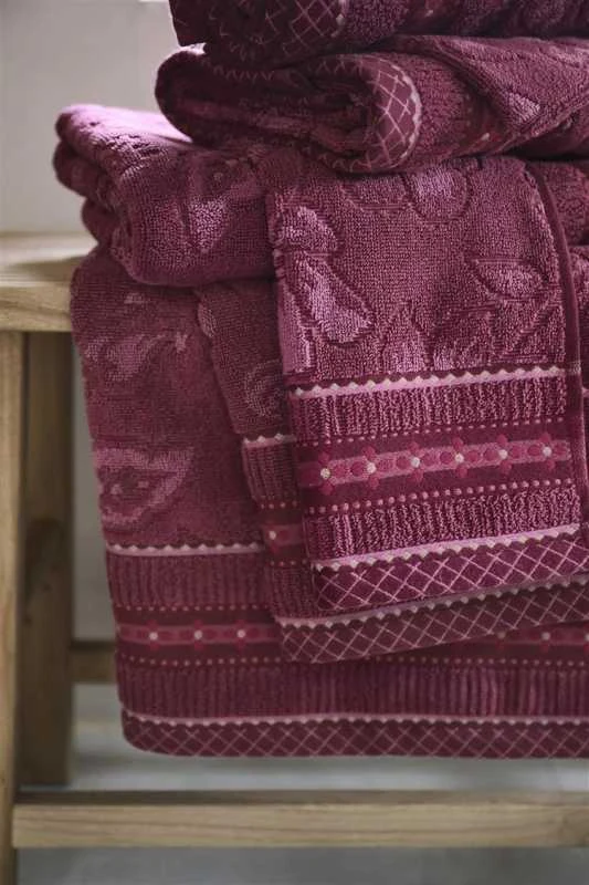 Pip Studio Rankšluostis Jasmine Dark Rožinė Rankšluosčio dydis - 70x140 cm