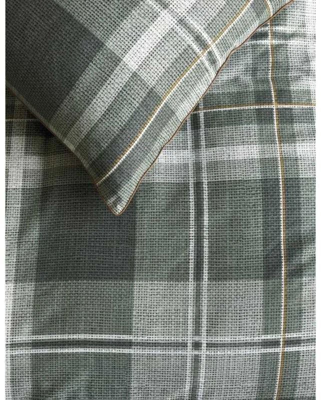Riviera Maison Patalynės komplektas Tartan Check Žalias Pagalvės matmenys - 50x70 cm, Antklodės matmenys - 140x200 cm