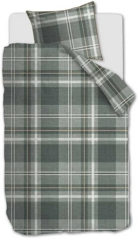 Riviera Maison Patalynės komplektas Tartan Check Žalias Pagalvės matmenys - 50x70 cm, Antklodės matmenys - 140x200 cm