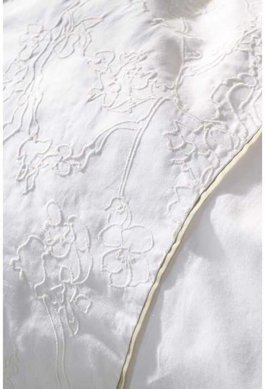 Van Gogh Perkelio patalynės komplektas Broderie Fleurie Baltas Pagalvės matmenys - 60x70 cm, Antklodės matmenys - 200x220 cm