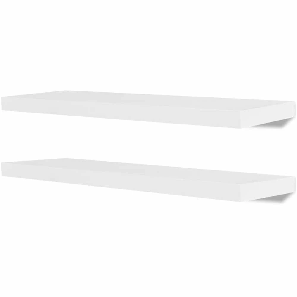Pakabinamos sieninės eksponavimo lentynos, 2vnt., baltos spalvos, MDF