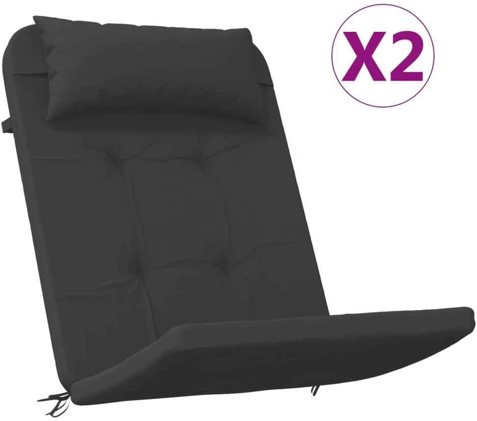 Adirondack kėdės pagalvėlės, 2vnt., juodos, oksfordo audinys