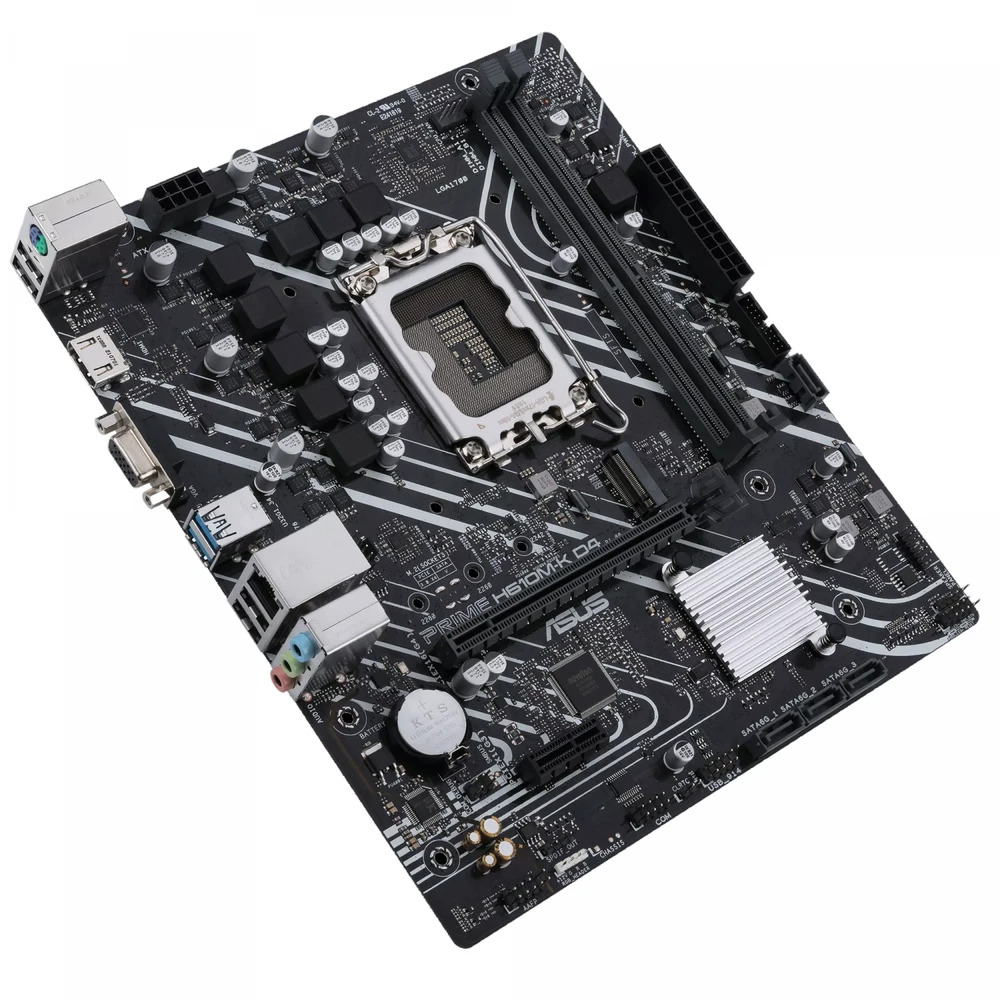 Pagrindinė plokštė Asus | PRIME H610M-R D4-SI | Procesorių šeima Intel | Procesoriaus lizdas LGA1700 | DDR4 DIMM | Atminties lizdai 2 | Palaikomos standžiojo disko sąsajos SATA, M.2 | SATA jungčių skaičius 4 | Lustų rinkinys Intel H610 | Mic-ATX
