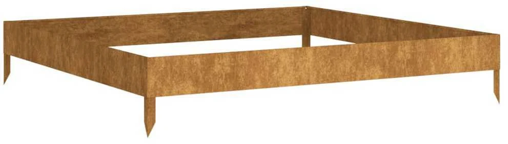 Aukštas sodo lovelis, 100x100x18,5cm, Corten plienas