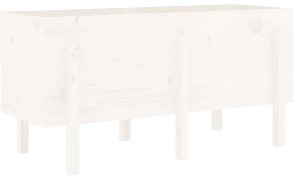 Aukštas sodo lovelis, baltas, 121x50x57cm, pušies masyvas