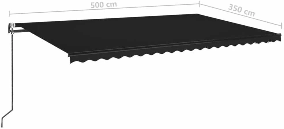 Automatinė ištraukiama markizė, antracito spalvos, 500x350cm