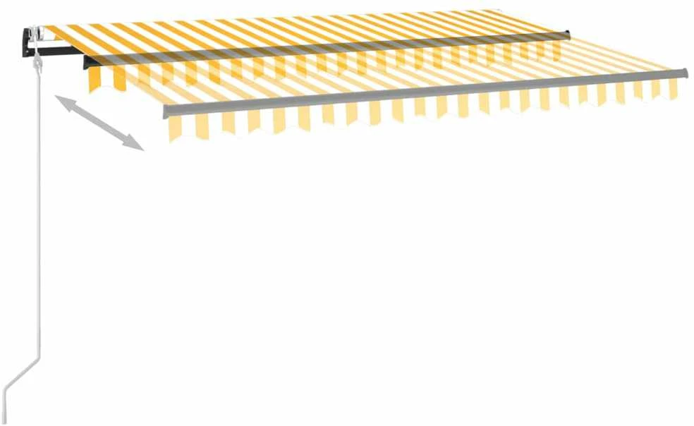 Automatinė ištraukiama markizė, geltona ir balta, 450x300cm