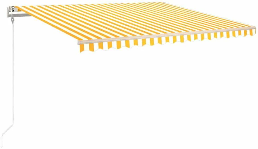 Automatinė ištraukiama markizė, geltona ir balta, 450x300cm