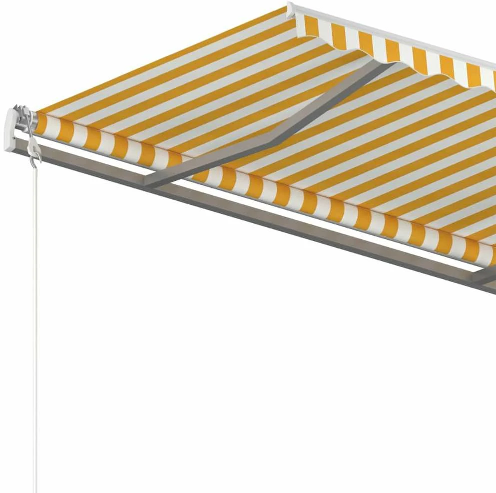 Automatinė ištraukiama markizė, geltona ir balta, 450x300cm