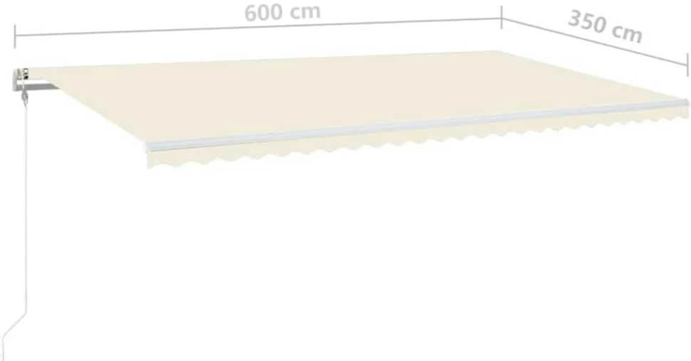 Automatinė ištraukiama markizė, kreminės spalvos, 600x350cm