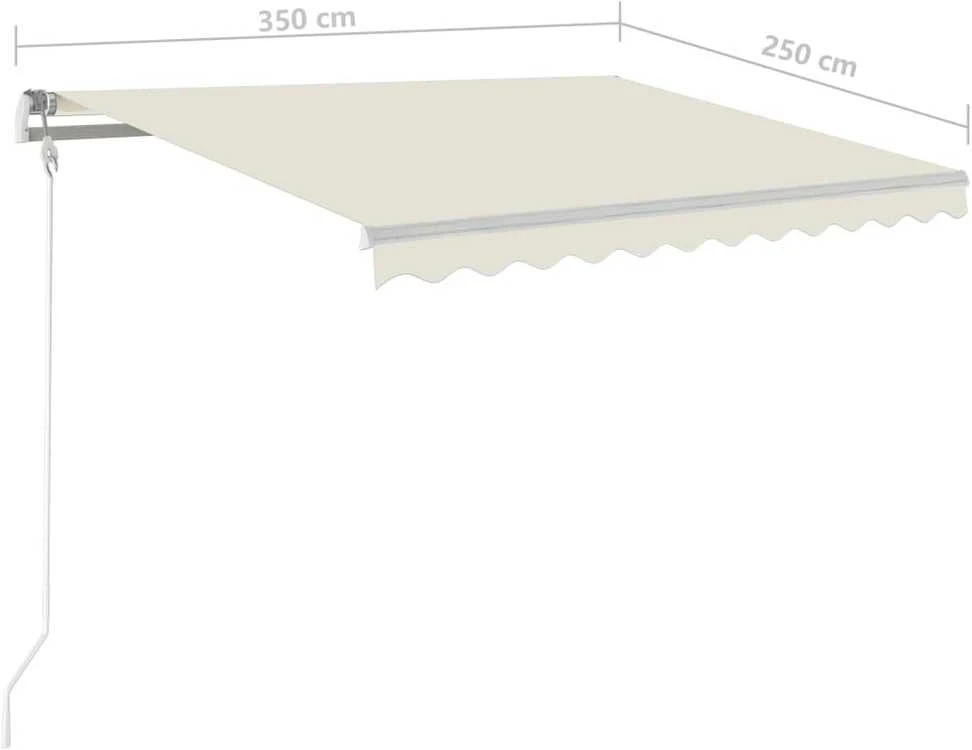 Automatinė markizė su LED/vėjo jutikliu, kreminė, 350x250cm