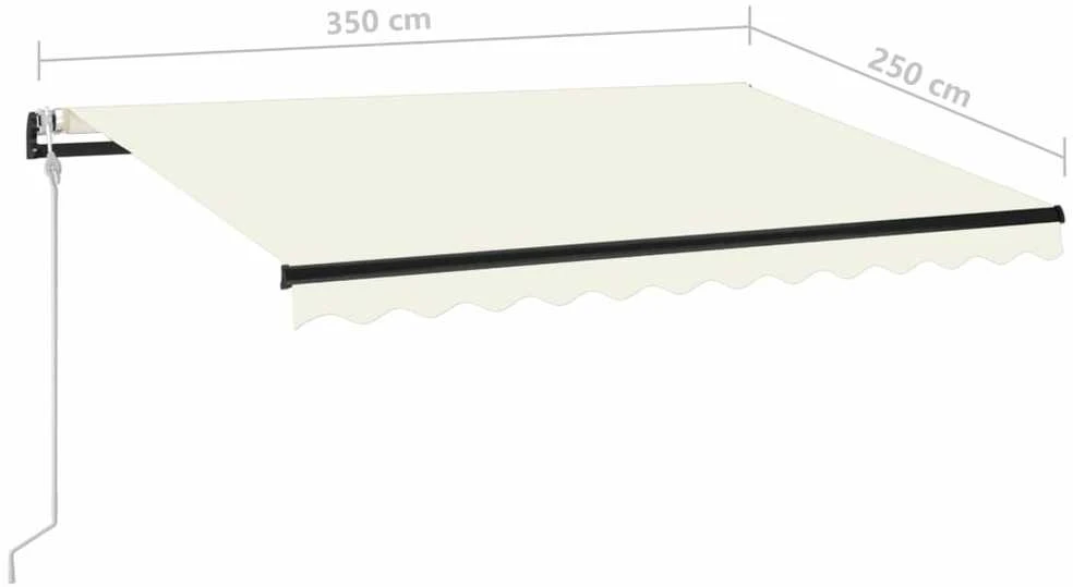 Automatinė markizė su LED/vėjo jutikliu, kreminė, 350x250cm