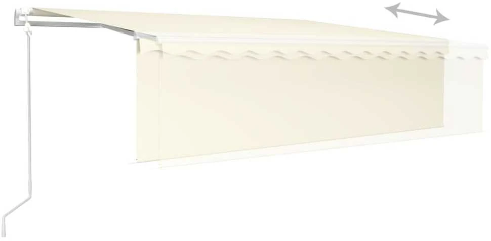 Automatinė markizė su uždanga/LED/vėjo jutikliu, kreminė, 5x3m
