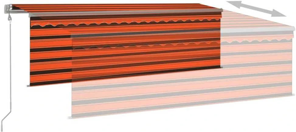 Automatiniu būdu ištraukiama markizė, oranžinė ir ruda, 4x3m