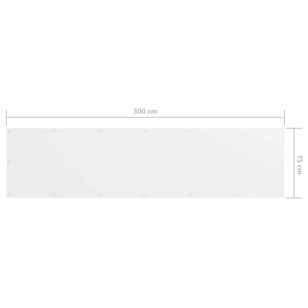Balkono pertvara, baltos spalvos, 75x300cm, oksfordo audinys