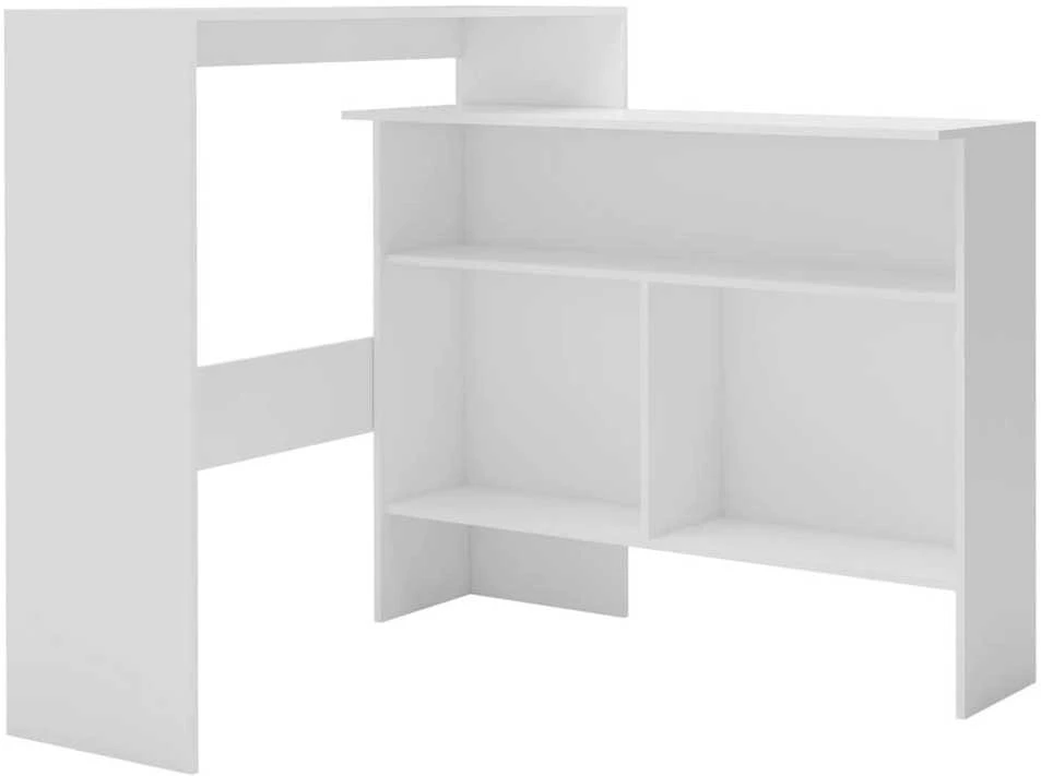 Baro stalas su 2 stalviršiais, baltos sp., 130x40x120cm