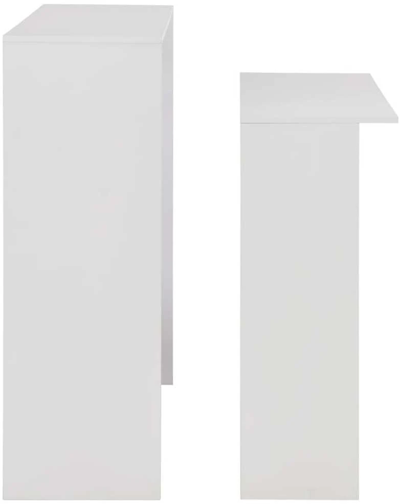 Baro stalas su 2 stalviršiais, baltos sp., 130x40x120cm