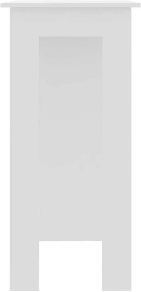 Baro stalas su lentyna, baltas, 102x50x103,5cm, mediena