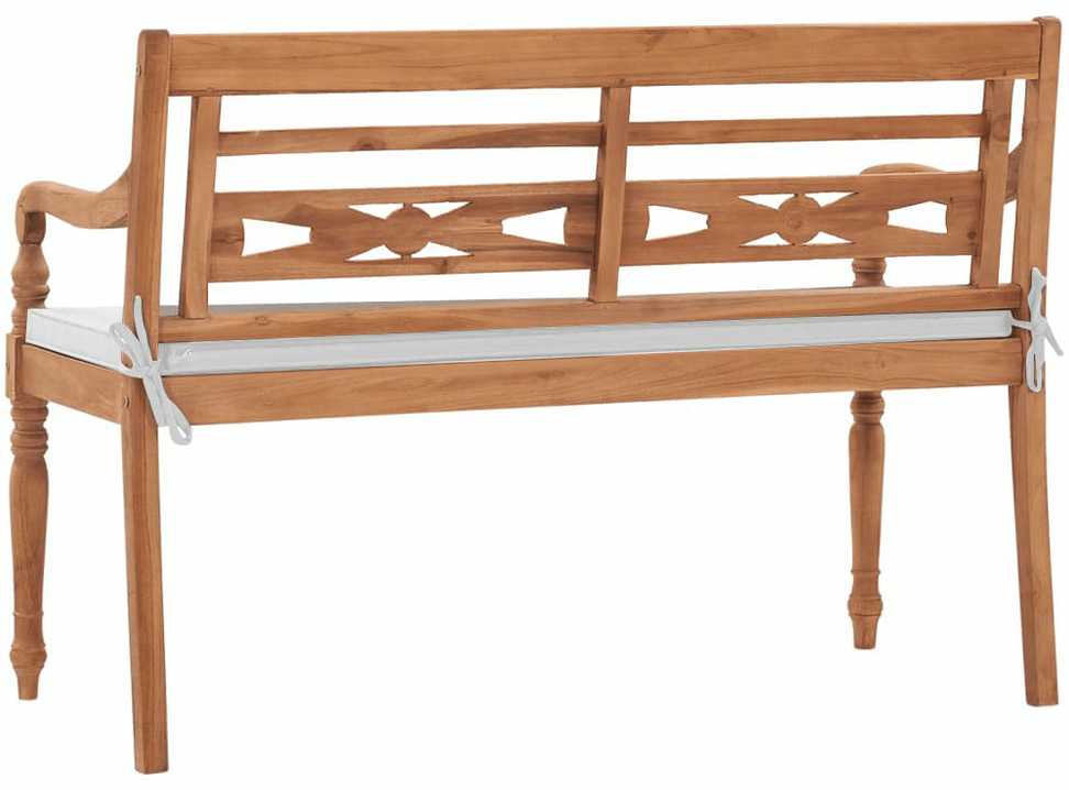 Batavia suoliukas su pagalvėmis, 120 cm, tikmedis