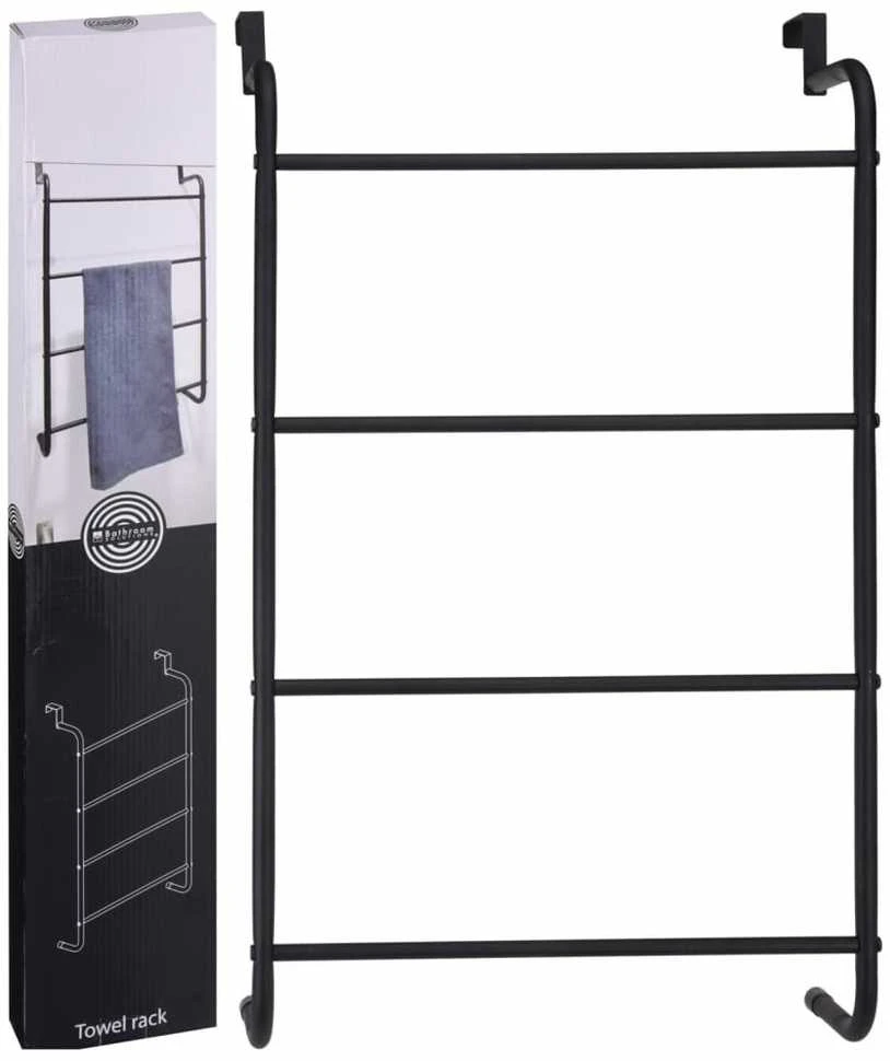 Bathroom Solutions Rankšluosčių kabykla ant durų, juoda, metalas
