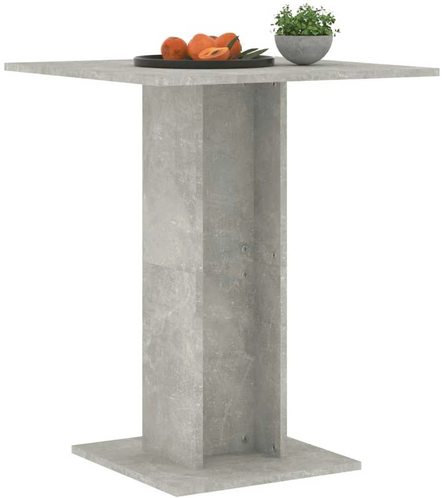 Bistro staliukas, betono pilkas, 60x60x75cm, apdirbta mediena