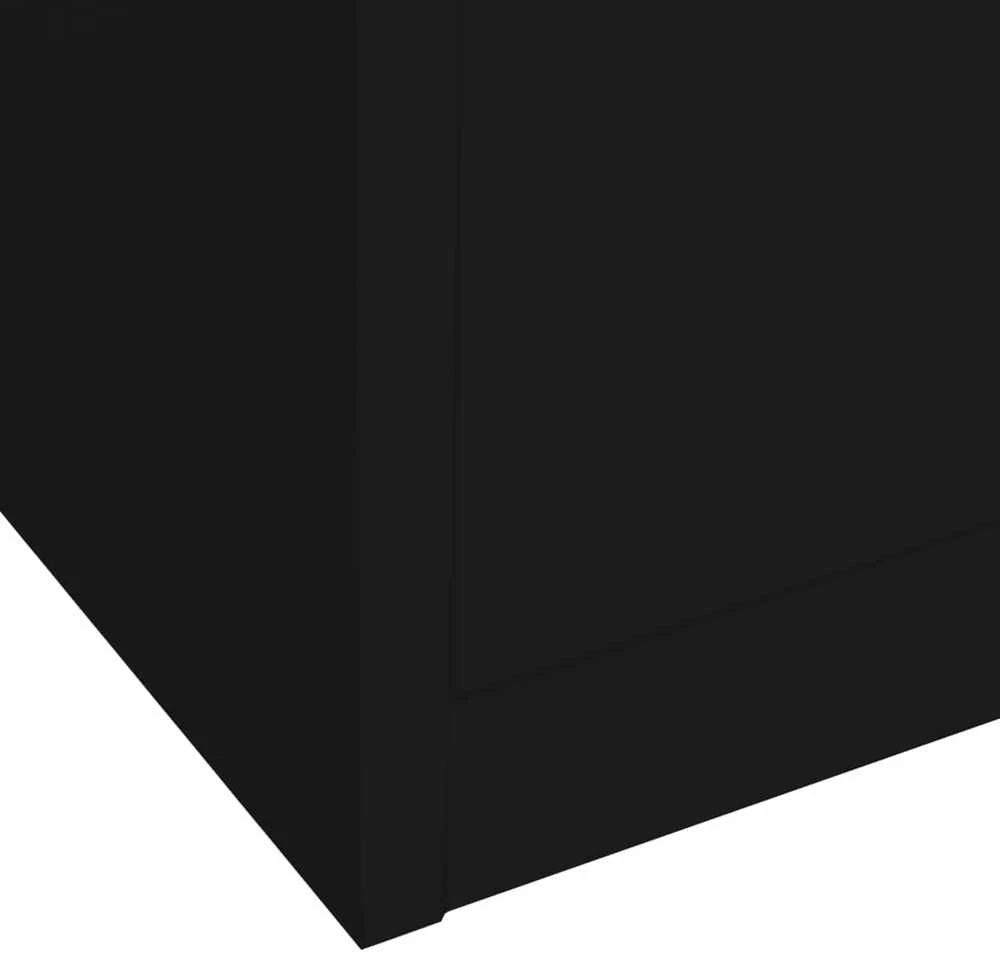Biuro spintelė, juodos spalvos, 90x40x180cm, plienas