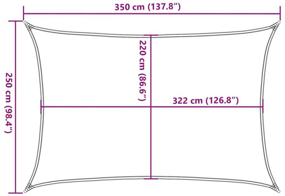 Burė nuo saulės, pilka, 3,5x2,5m, 100% oksfordo poliesteris