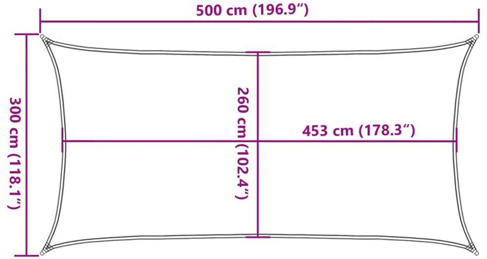 Burė nuo saulės, smėlio, 5x3m, 100% oksfordo poliesteris