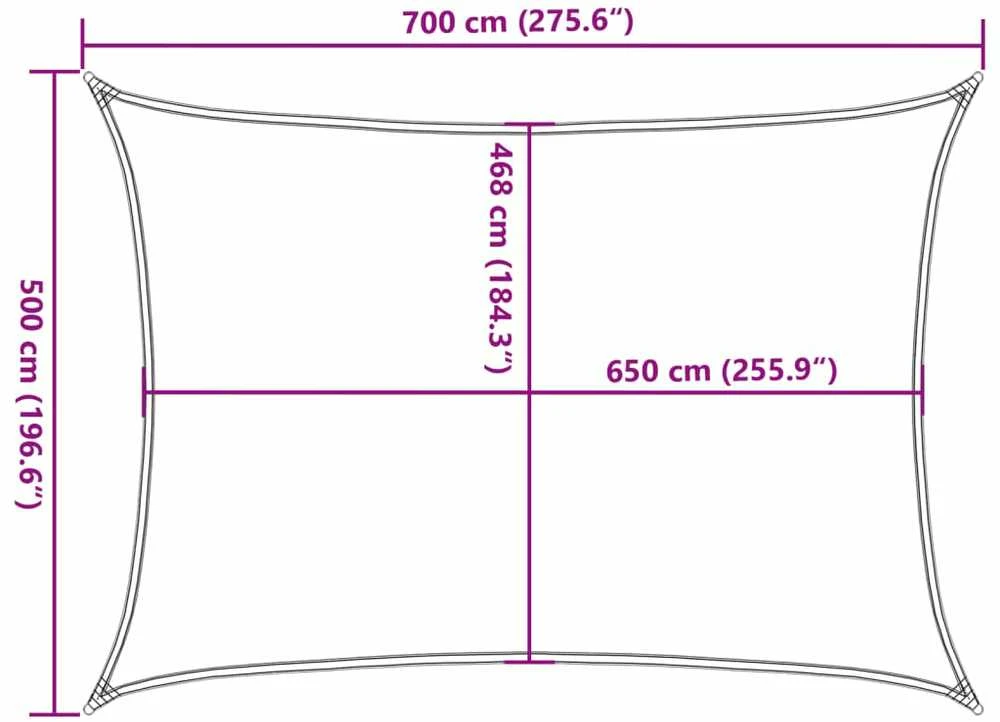 Burė nuo saulės, smėlio, 7x5m, 100% oksfordo poliesteris