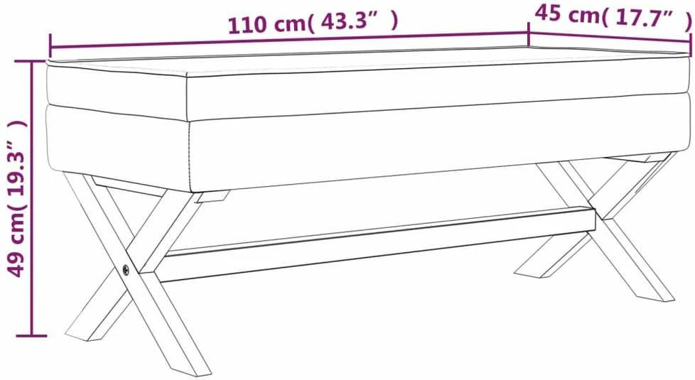 Daiktadėžė-taburetė, tamsiai pilka, 110x45x49cm, audinys