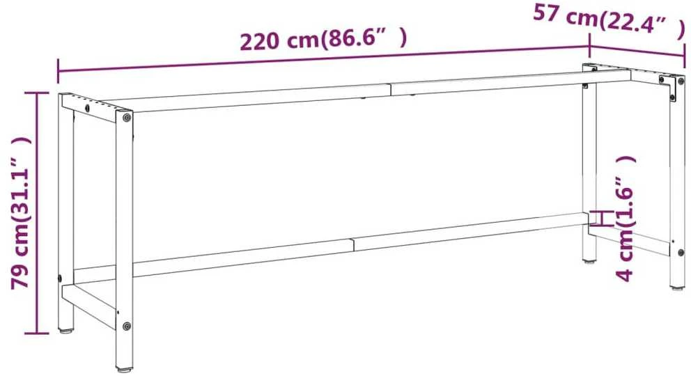Darbastalio rėmas, juodas ir raudonas, 220x57x79cm, metalas