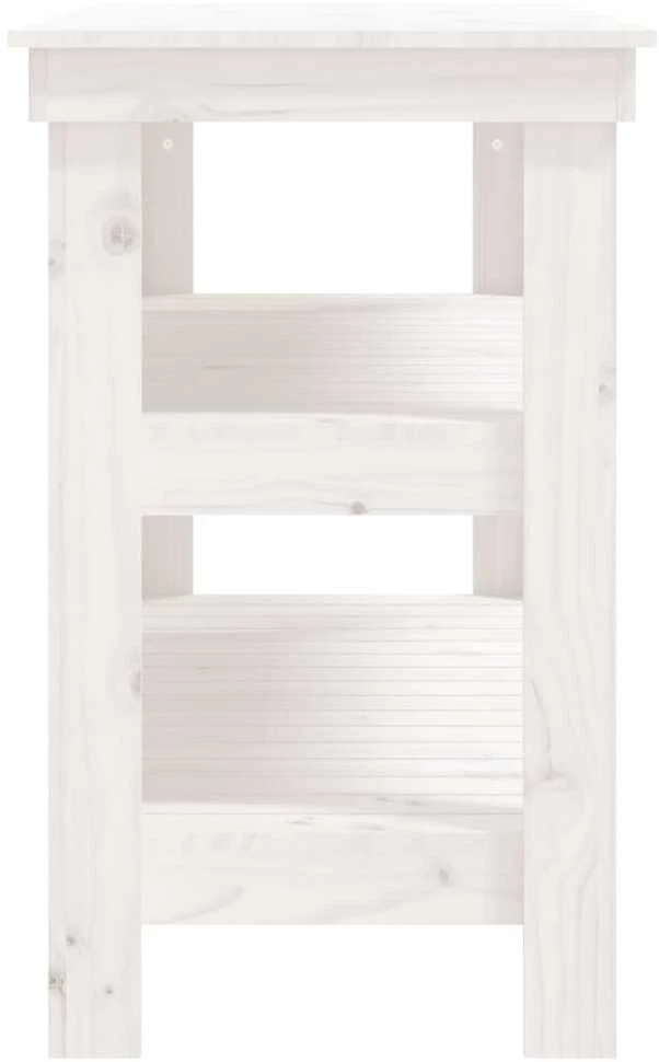 Darbastalis, baltas, 110,5x50x80cm, pušies medienos masyvas