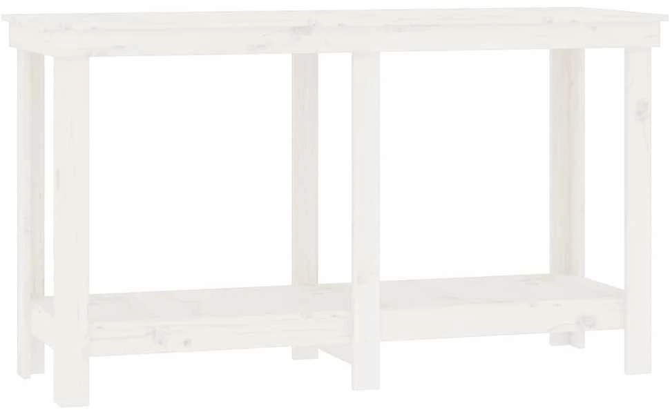 Darbastalis, baltas, 140x50x80cm, pušies medienos masyvas