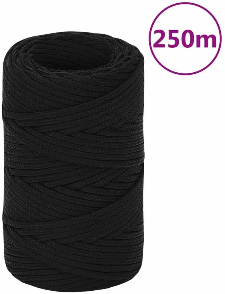 Darbo virvė, juodos spalvos, 2mm, 250m, poliesteris